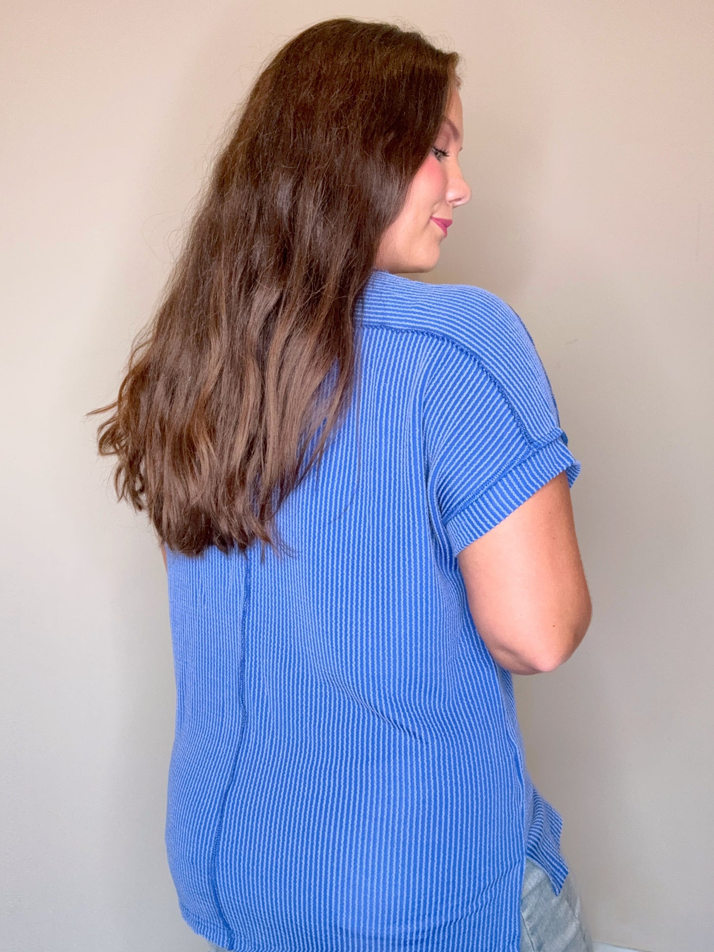 Lora Top- Blue