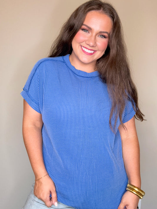 Lora Top- Blue