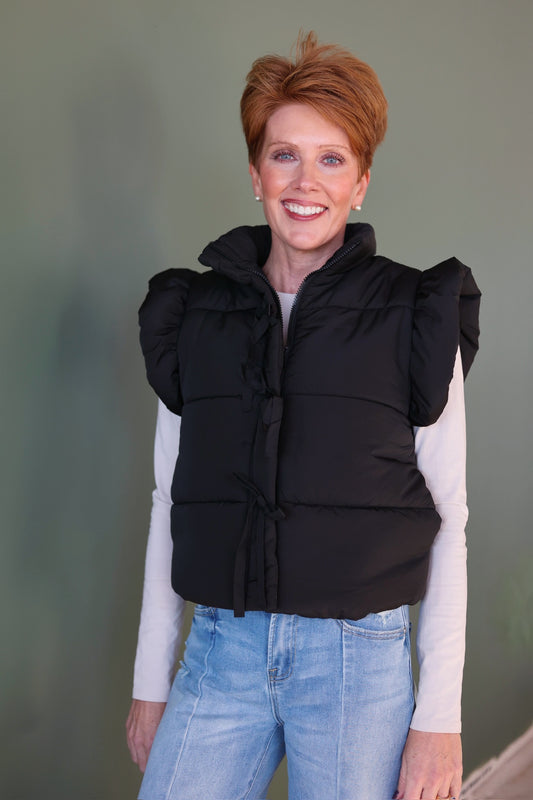 Sell-out Puffer Vest- Black