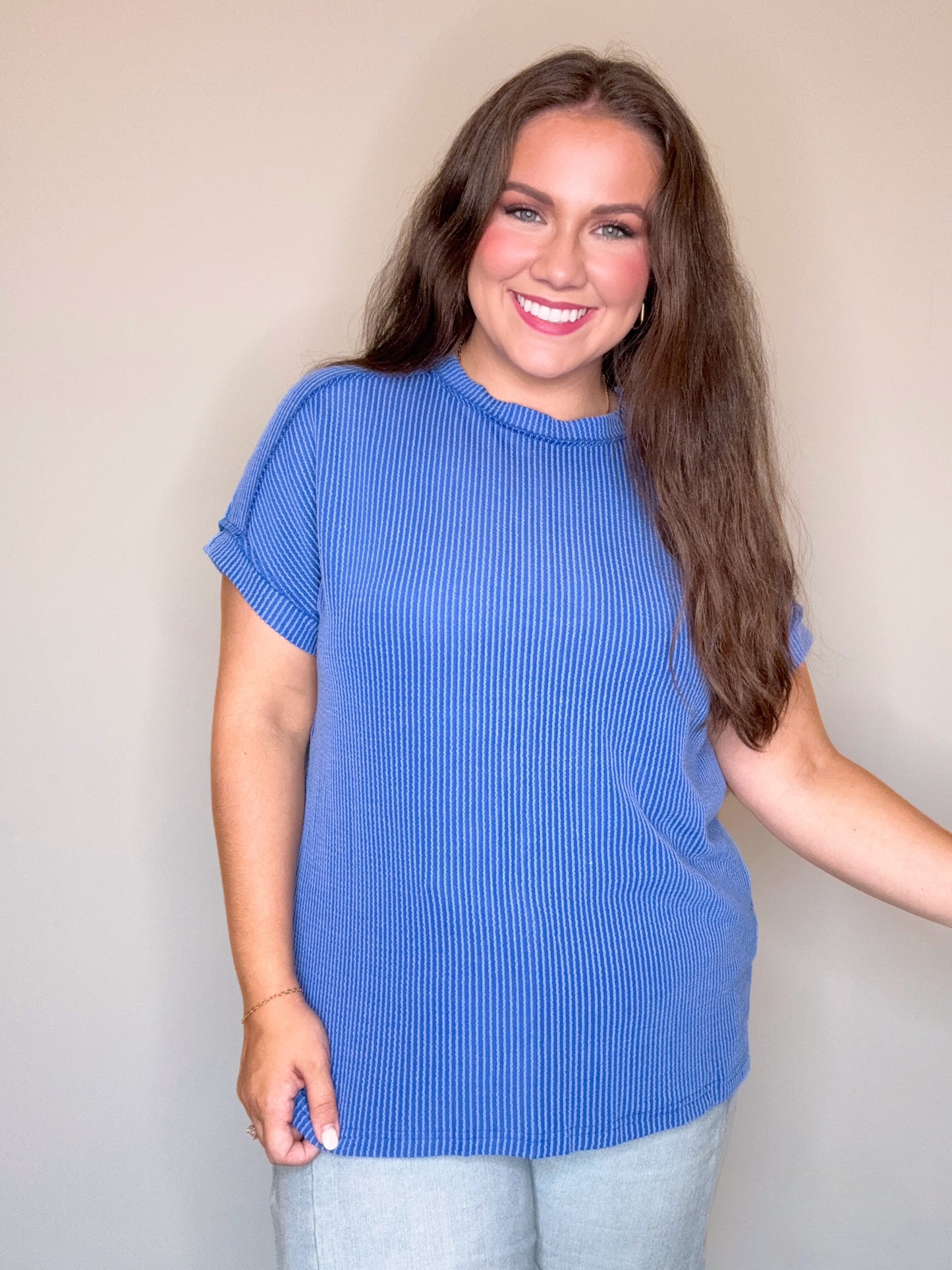 Lora Top- Blue